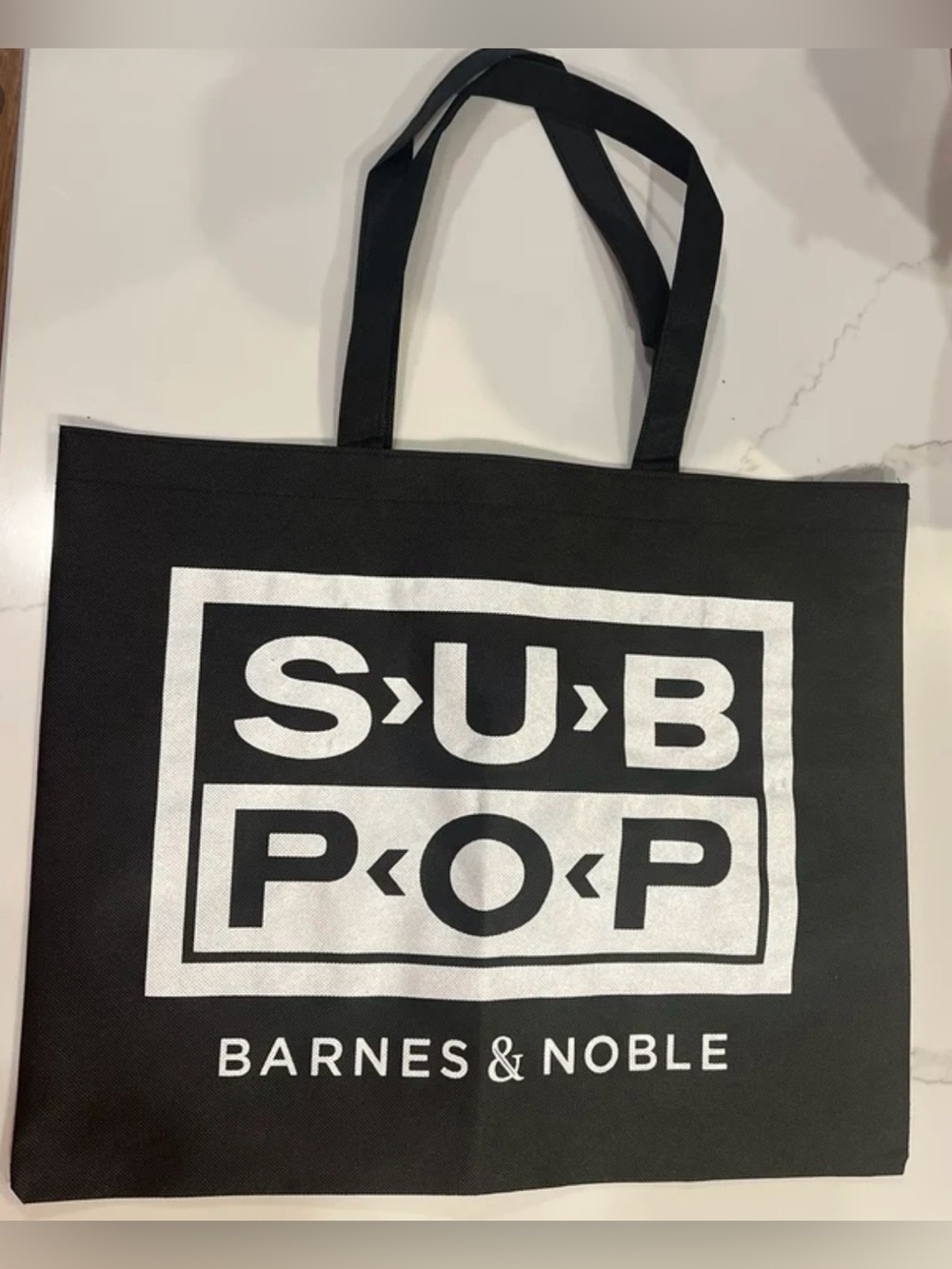 Barnes & Noble Black & White Sub Pop Records Logo LP Tote